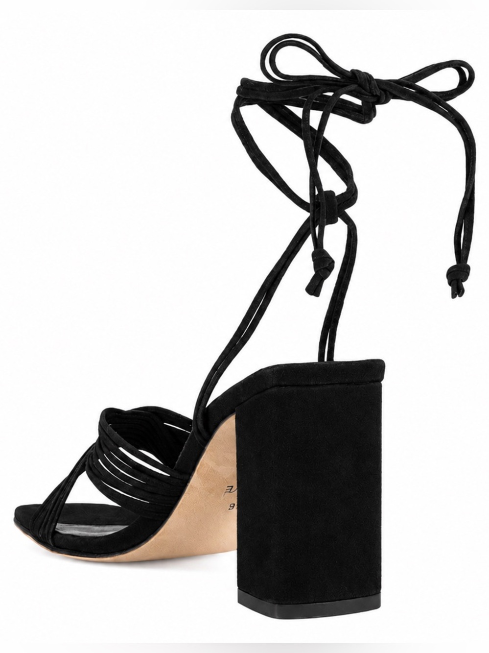 RAYE Gian Black Suede Heels Size 6 | Strappy Block Heel Sandals - Picture 7 of 11